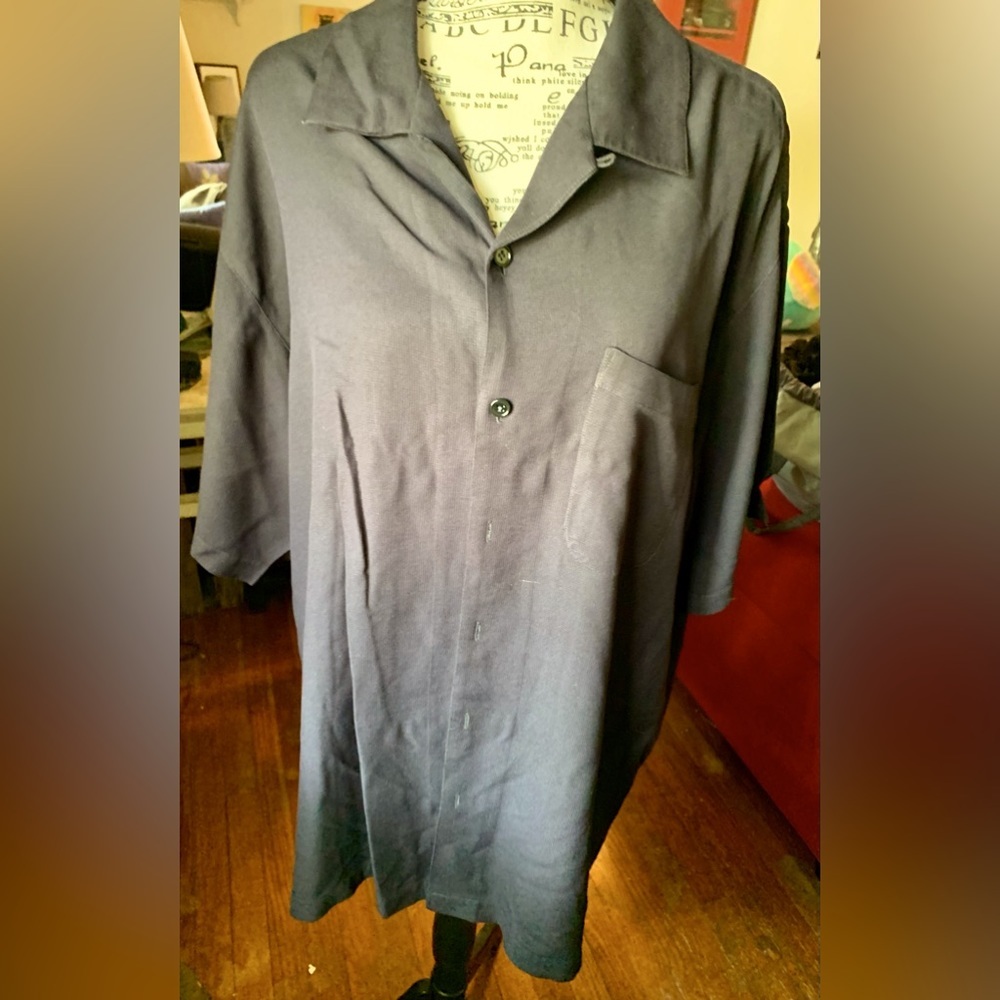 Izod 100% silk button up polo